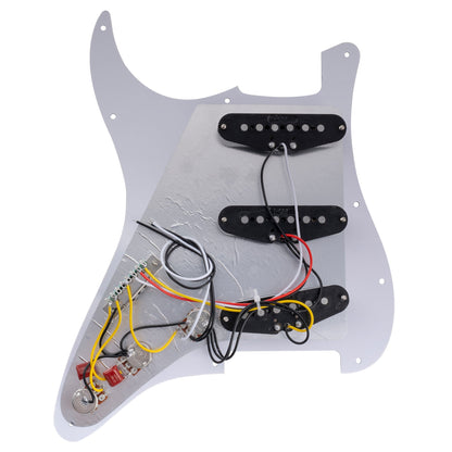 Musiclily Basic Pre-wired Loaded Standard ST-SSS Pickguard with Alnico 5 Magnet Single Coil Pickups Set for Strat Style Electric Guitar