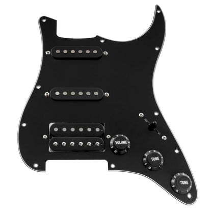 Musiclily Basic Pre-wired Loaded Standard ST-HSS Pickguard with Alnico 5 Magnet Pickups Set for Strat Style Electric Guitar