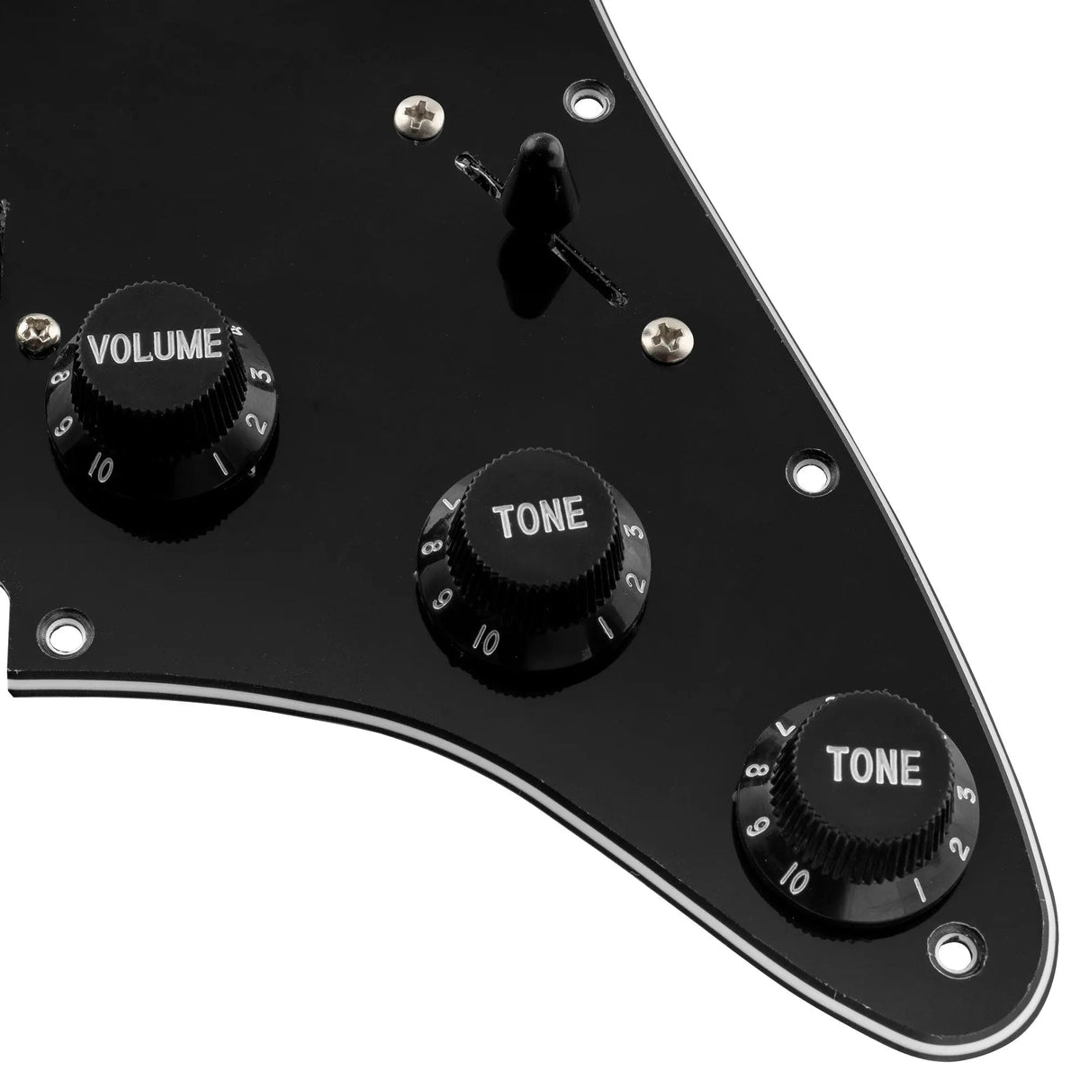 Musiclily Basic Pre-wired Loaded Standard ST-HSS Pickguard with Alnico 5 Magnet Pickups Set for Strat Style Electric Guitar