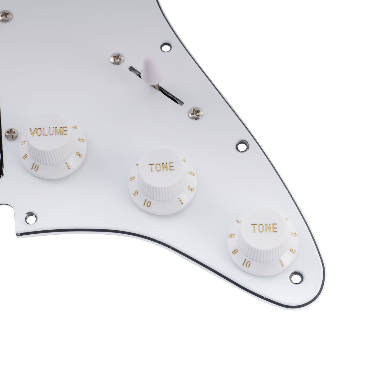 Musiclily Basic Pre-wired Loaded Standard ST-HSS Pickguard with Alnico 5 Magnet Pickups Set for Strat Style Electric Guitar