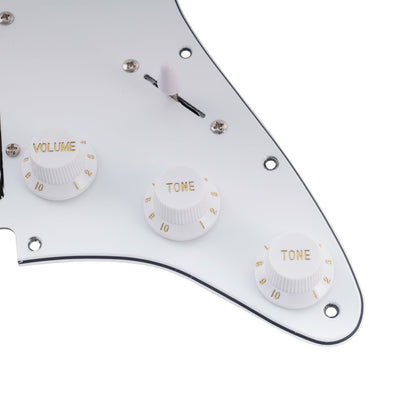 Musiclily Basic Pre-wired Loaded Standard ST-HSS Pickguard with Alnico 5 Magnet Pickups Set for Strat Style Electric Guitar