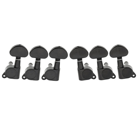 Musiclily Pro R15J-04 3R3L 15:1 Ratio Full Sealed Machine Heads Tuners Tuning Pegs Keys with Half Moon Button for Acoustic Electric Guitar