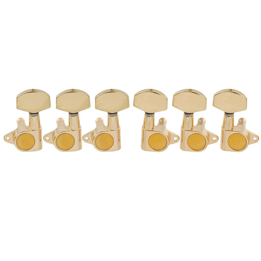 Musiclily Pro R15J-08 3R3L 15:1 Ratio Full Sealed Machine Heads Tuners Tuning Pegs Keys with Big Hex Button Right Angle Screw for Acoustic Electric Guitar