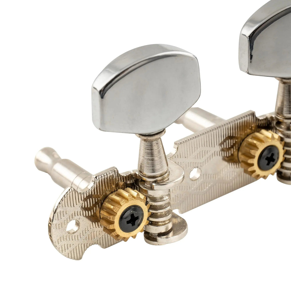 Musiclily Pro 3 on a Plate Acoustic Guitar Tuners Machine Heads Tuning Keys Pegs Set, Nickel with Chrome Button
