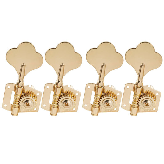 Musiclily Pro 4 In Line Open Gear Machine Heads for Precision Jazz Bass Tuners Electric Bass Tuning Keys Pegs