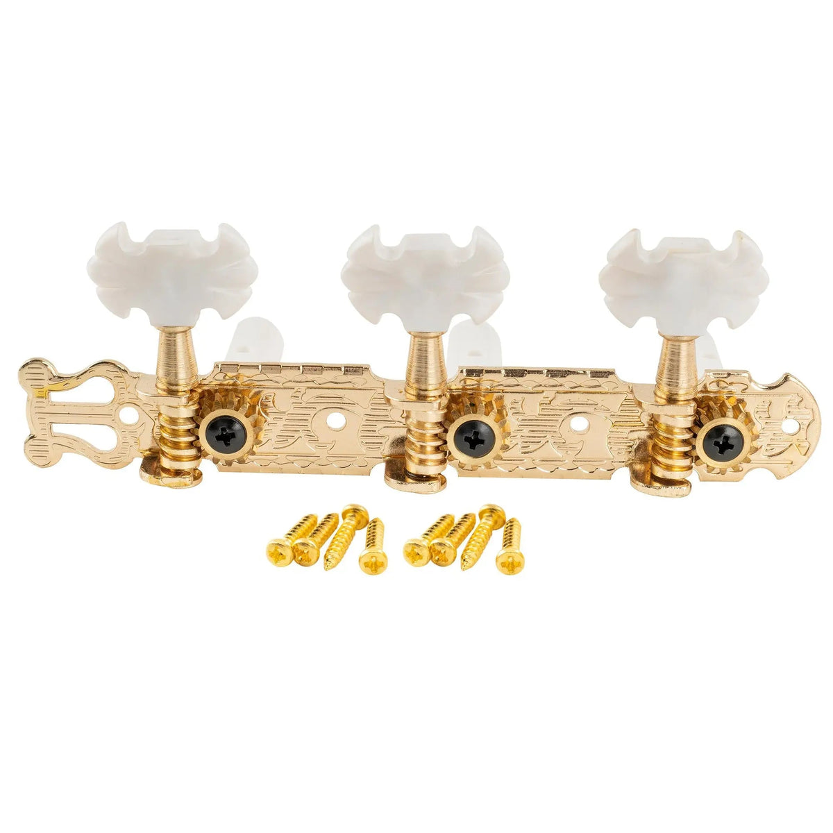 Musiclily Pro 3 on a Plate Lyra Style Classical Guitar Machine Heads Butterfly Button Tuning Pegs Keys Tuners Set