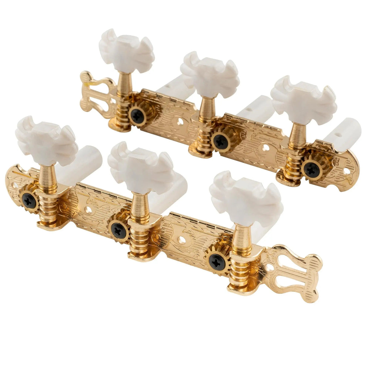 Musiclily Pro 3 on a Plate Lyra Style Classical Guitar Machine Heads Butterfly Button Tuning Pegs Keys Tuners Set