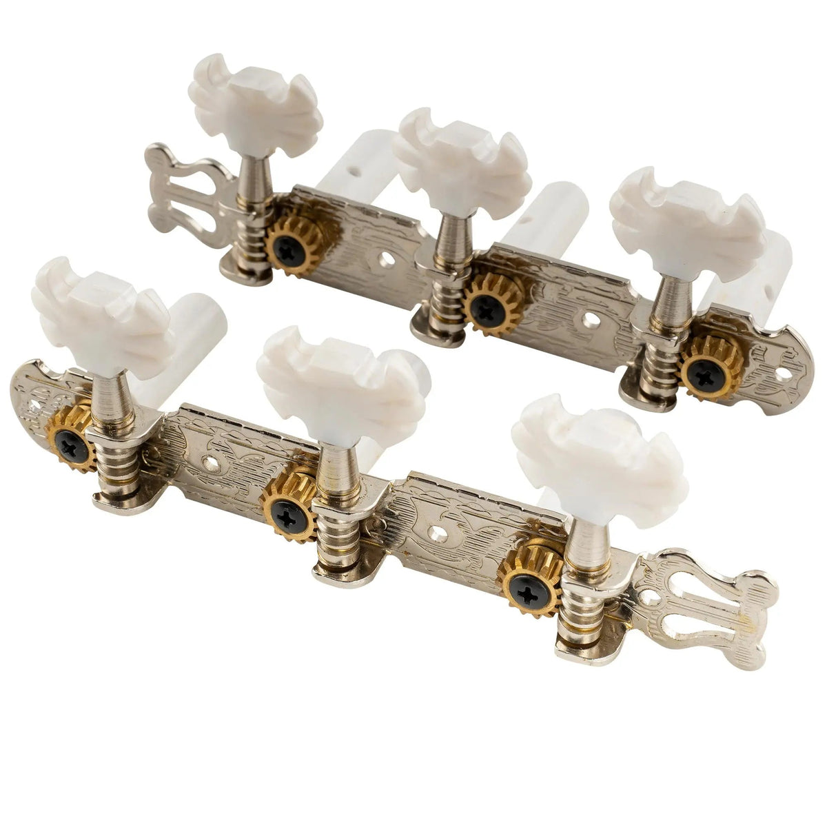 Musiclily Pro 3 on a Plate Lyra Style Classical Guitar Machine Heads Butterfly Button Tuning Pegs Keys Tuners Set