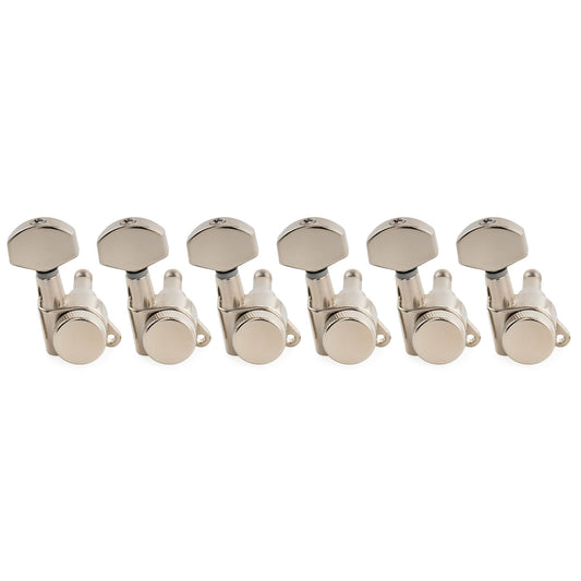 Musiclily Pro R15J-12 6-in-line 15:1 Ratio Full Sealed Locking Machine Heads Tuners Tuning Pegs Keys with Hex Button for Strat Tele Style Electric Guitar