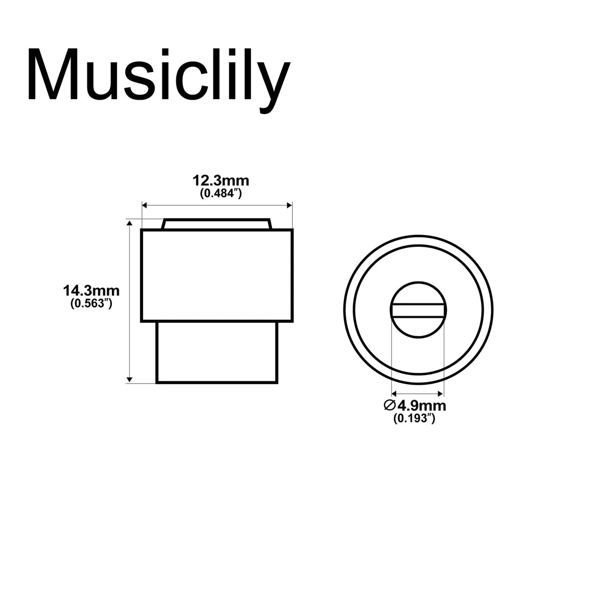 Musiclily Pro Inch Size Guitar TL Barrel Switch Tips 3-Way Pickup Selector Switch Knobs for USA Fender Tele Style, Set of 2