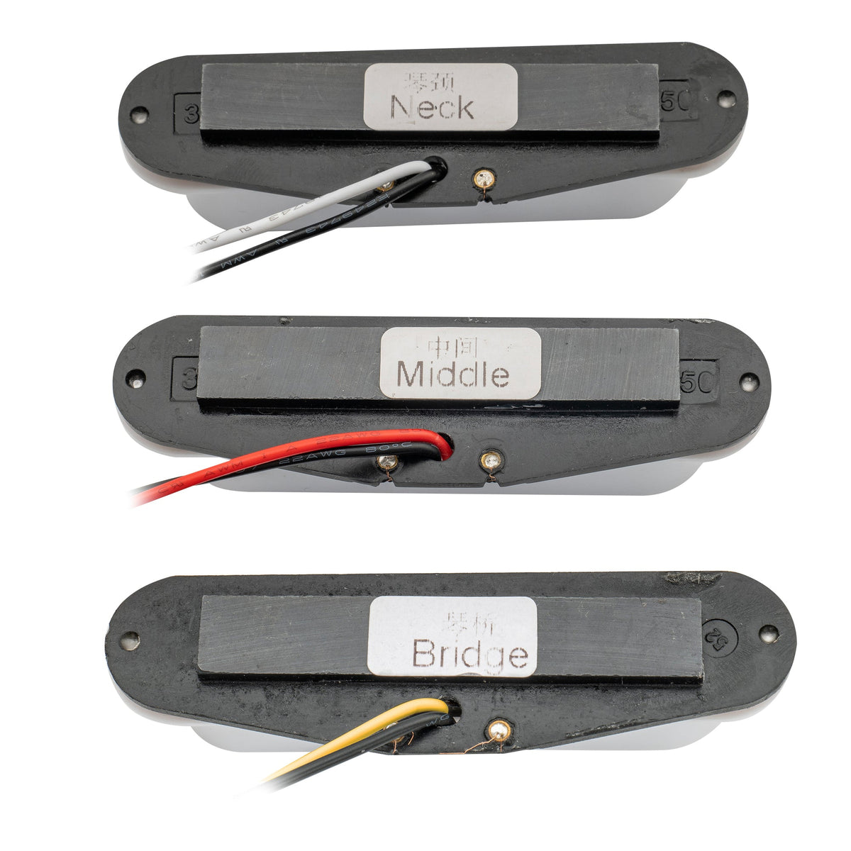 Wilkinson M Series LOW GAUSS Vintage Tone Ceramic Single Coil Pickups Set for Strat Style Guitar