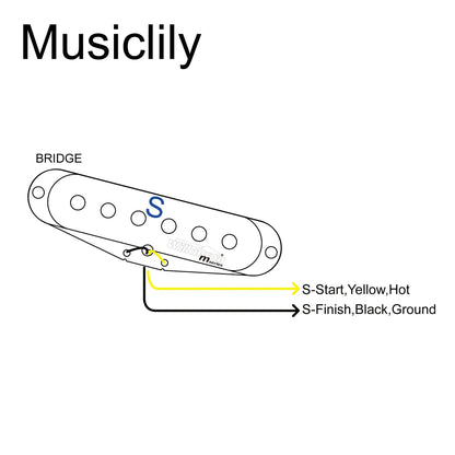 Wilkinson M Series LOW GAUSS Vintage Tone Ceramic Single Coil Pickup for Strat Style Guitar Bridge