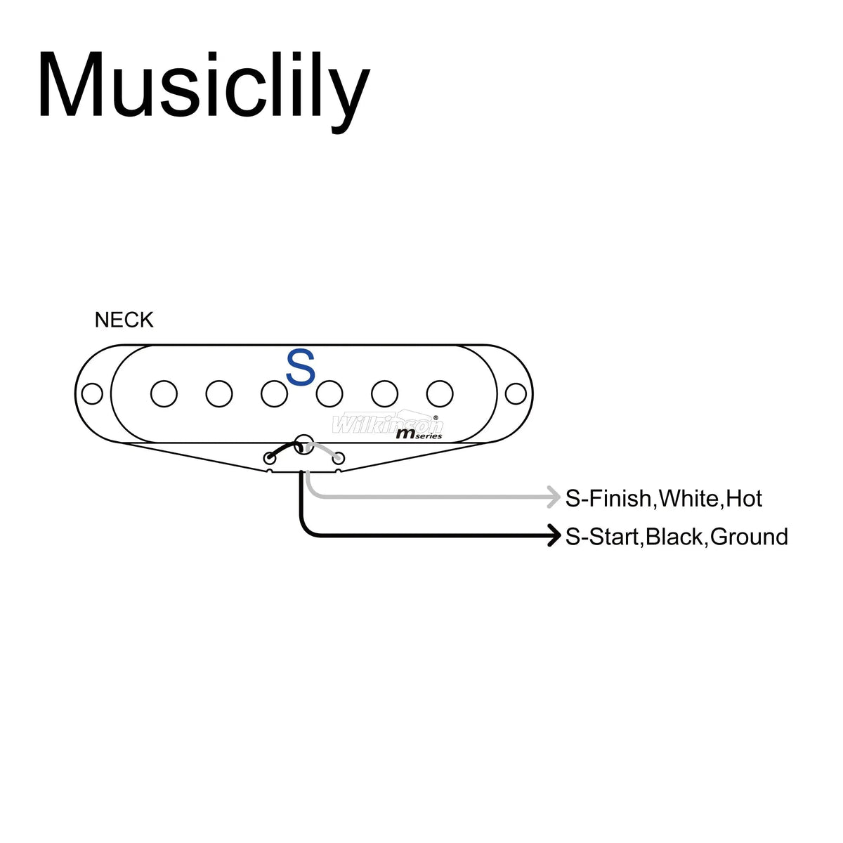 Wilkinson M Series Vintage Tone Alnico 5 Staggered Single Coil Neck Pickup for Strat Style Electric Guitar