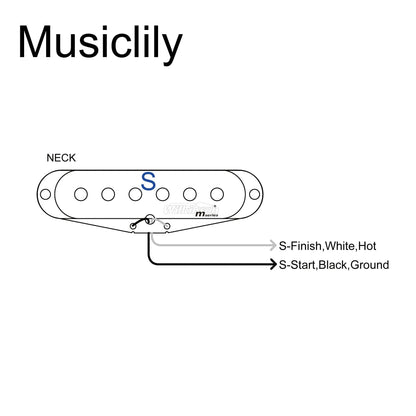 Wilkinson M Series Vintage Tone Alnico 5 Staggered Single Coil Neck Pickup for Strat Style Electric Guitar