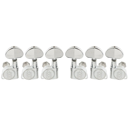 Wilkinson 3R3L 19:1 Ratio E-Z-LOK Full Sealed Machine Heads Tuners Tuning Pegs Keys with Half Moon Button 45 Degree Screw for Acoustic Electric Guitar