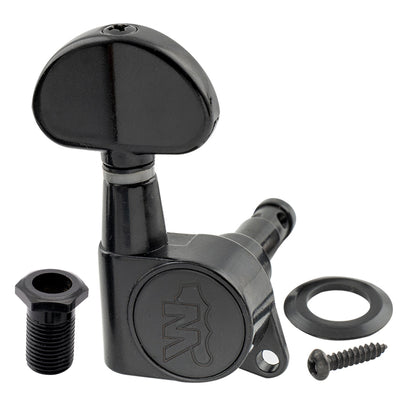 Wilkinson Single 19:1 Ratio E-Z-LOK Full Sealed Machine Head Bass Side Tuner Tuning Peg Key with Half Moon Button for Acoustic Electric Guitar