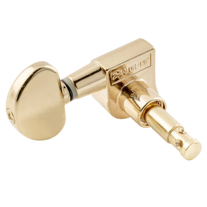 Wilkinson Single 19:1 Ratio E-Z-LOK Full Sealed Machine Head Bass Side Tuner Tuning Peg Key with Half Moon Button for Acoustic Electric Guitar