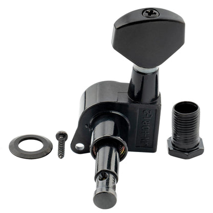 Wilkinson Single 19:1 Ratio E-Z-LOK Full Sealed Machine Head Bass Side Tuner Tuning Peg Key with Hex Button for Strat Tele Style Electric Guitar