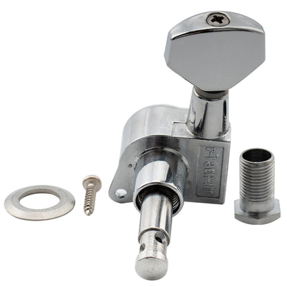 Wilkinson Single 19:1 Ratio E-Z-LOK Full Sealed Machine Head Bass Side Tuner Tuning Peg Key with Hex Button for Strat Tele Style Electric Guitar