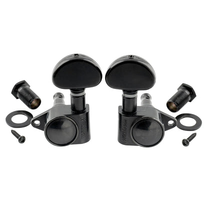 Wilkinson 3R3L 19:1 Ratio Full Sealed Machine Heads Tuners Tuning Pegs Keys with Half Moon Button Right Angle Screw for Acoustic Electric Guitar