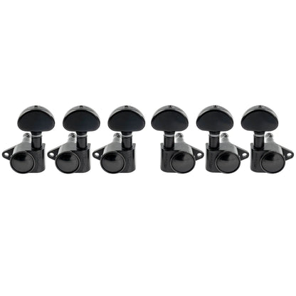 Wilkinson 3R3L 19:1 Ratio Full Sealed Machine Heads Tuners Tuning Pegs Keys with Half Moon Button Right Angle Screw for Acoustic Electric Guitar
