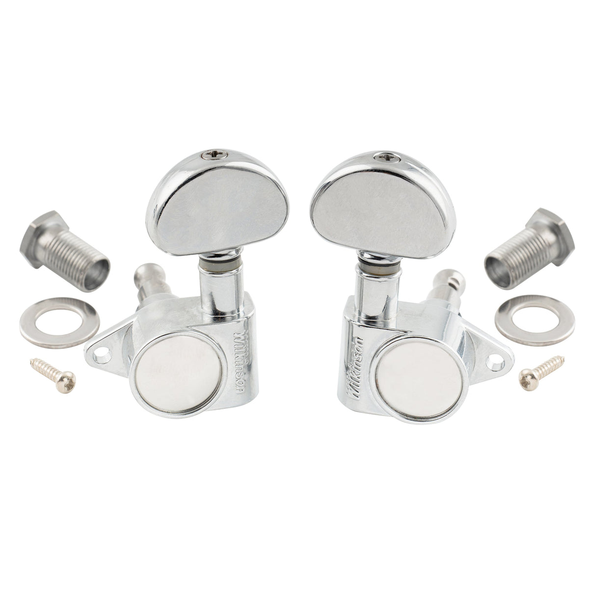 Wilkinson 3R3L 19:1 Ratio Full Sealed Machine Heads Tuners Tuning Pegs Keys with Half Moon Button Right Angle Screw for Acoustic Electric Guitar