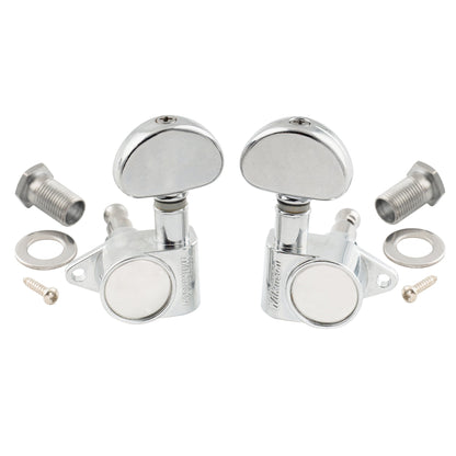 Wilkinson 3R3L 19:1 Ratio Full Sealed Machine Heads Tuners Tuning Pegs Keys with Half Moon Button Right Angle Screw for Acoustic Electric Guitar