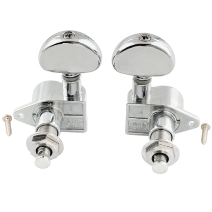Wilkinson 3R3L 19:1 Ratio Full Sealed Machine Heads Tuners Tuning Pegs Keys with Half Moon Button Right Angle Screw for Acoustic Electric Guitar