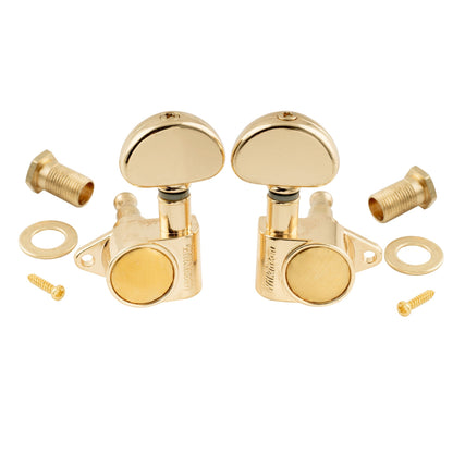 Wilkinson 3R3L 19:1 Ratio Full Sealed Machine Heads Tuners Tuning Pegs Keys with Half Moon Button Right Angle Screw for Acoustic Electric Guitar