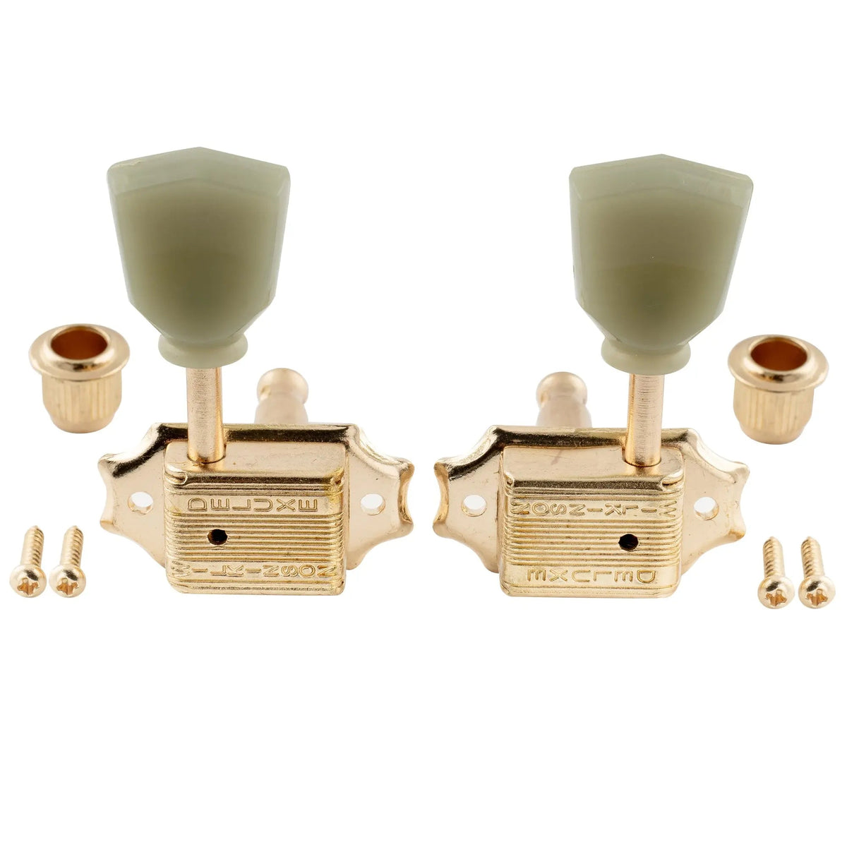 Wilkinson 3R3L 15:1 Ratio Semi Closed Deluxe Vintage Style Machine Heads Tuners Tuning Pegs Keys with Keystone Button for Acoustic Electric Guitar