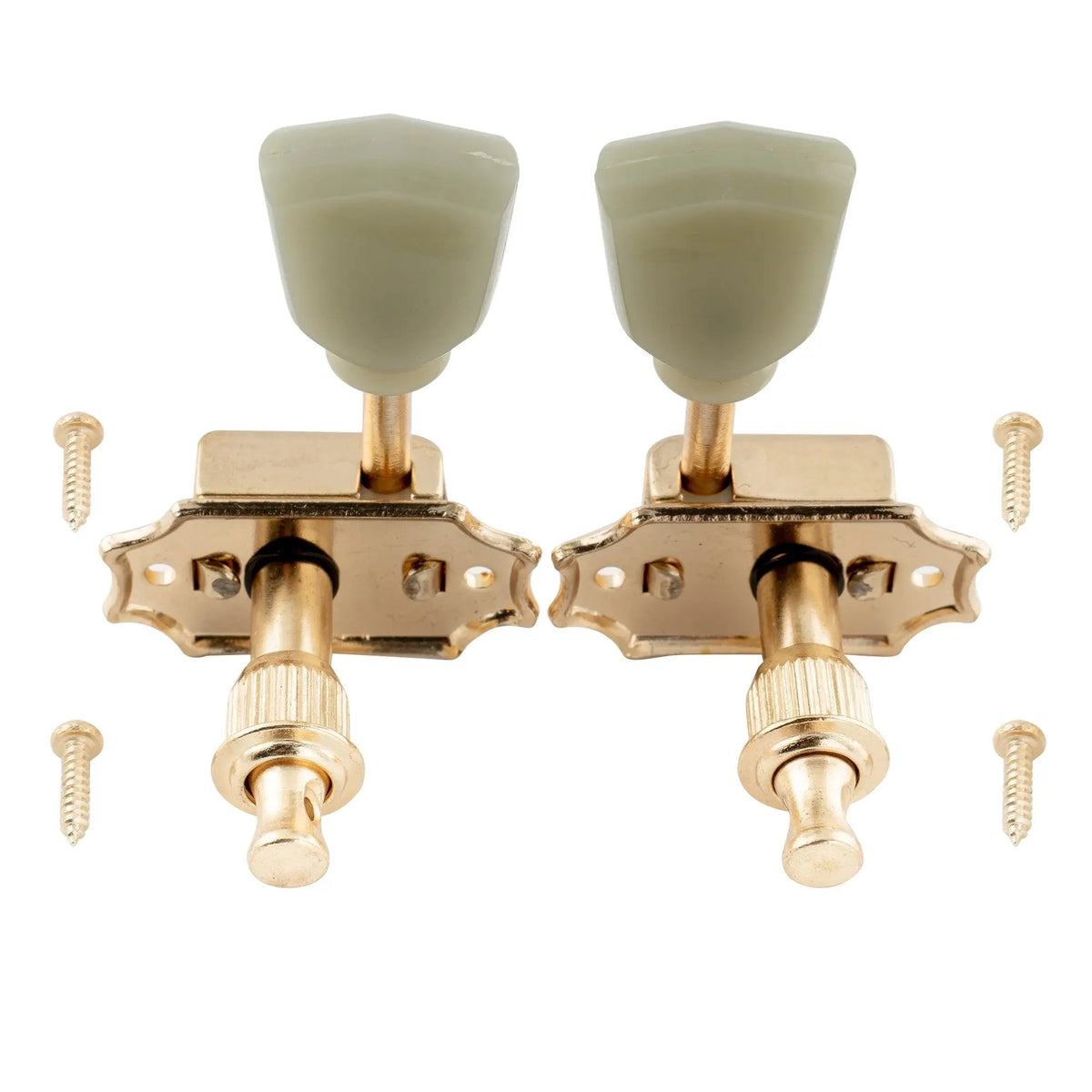 Wilkinson 3R3L 15:1 Ratio Semi Closed Deluxe Vintage Style Machine Heads Tuners Tuning Pegs Keys with Keystone Button for Acoustic Electric Guitar