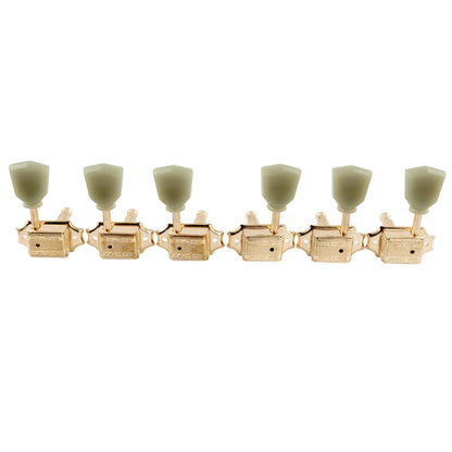 Wilkinson 3R3L 15:1 Ratio Semi Closed Deluxe Vintage Style Machine Heads Tuners Tuning Pegs Keys with Keystone Button for Acoustic Electric Guitar