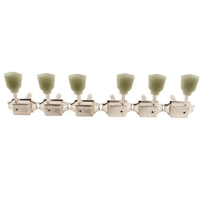 Wilkinson 3R3L 15:1 Ratio Semi Closed Deluxe Vintage Style Machine Heads Tuners Tuning Pegs Keys with Keystone Button for Acoustic Electric Guitar