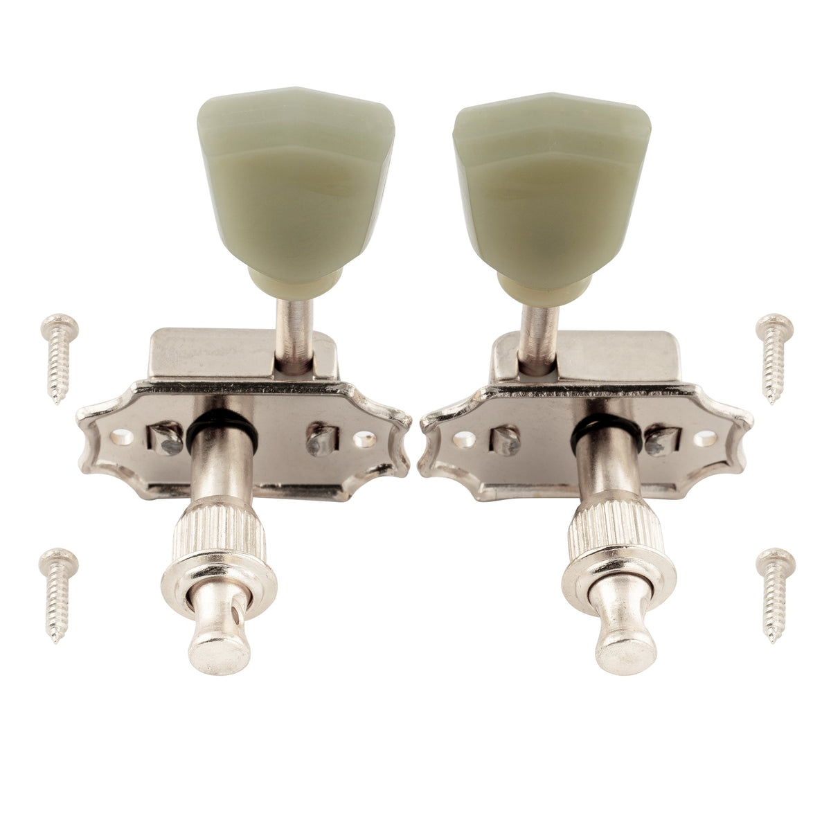 Wilkinson 3R3L 15:1 Ratio Semi Closed Deluxe Vintage Style Machine Heads Tuners Tuning Pegs Keys with Keystone Button for Acoustic Electric Guitar