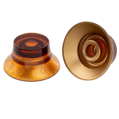 Musiclily Pro Inch Size Fine 24-Spline Top Hat Bell Knobs Tone Volume Control Knobs for USA LP SG Style Electric Guitar, Set of 4