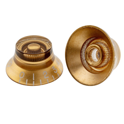 Musiclily Pro Inch Size Fine 24-Spline Top Hat Bell Knobs Tone Volume Control Knobs for USA LP SG Style Electric Guitar, Set of 4
