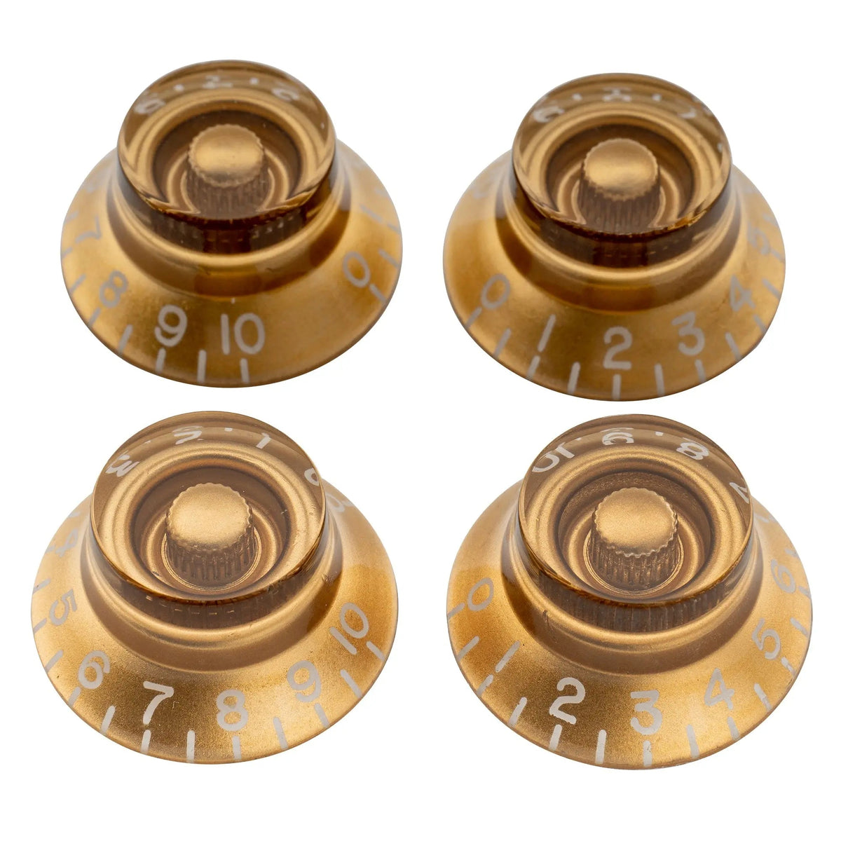 Musiclily Pro Inch Size Fine 24-Spline Top Hat Bell Knobs Tone Volume Control Knobs for USA LP SG Style Electric Guitar, Set of 4