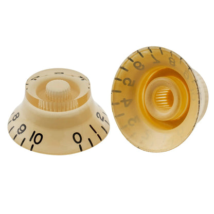 Musiclily Pro Inch Size Fine 24-Spline Top Hat Bell Knobs Tone Volume Control Knobs for USA LP SG Style Electric Guitar, Set of 4