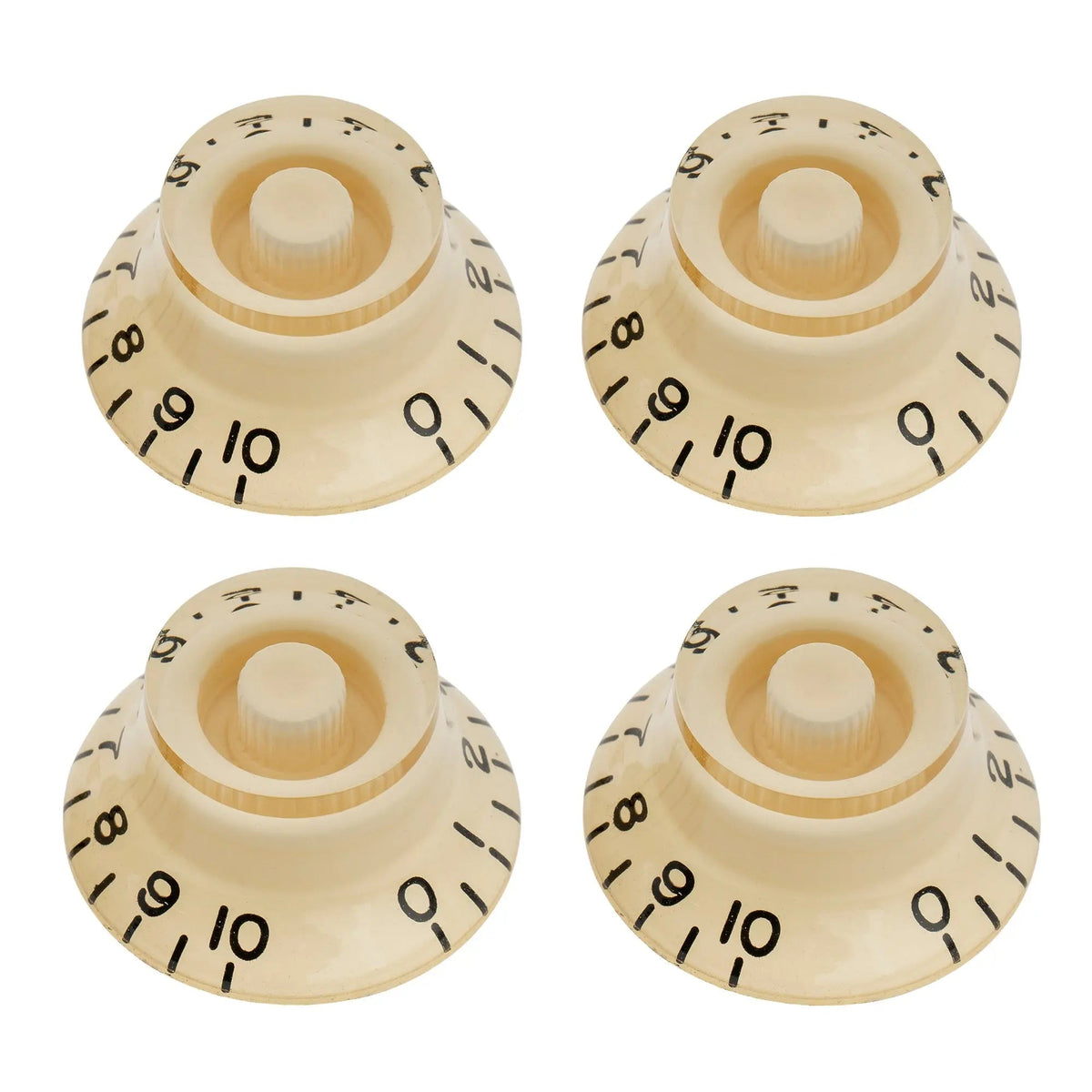 Musiclily Pro Inch Size Fine 24-Spline Top Hat Bell Knobs Tone Volume Control Knobs for USA LP SG Style Electric Guitar, Set of 4