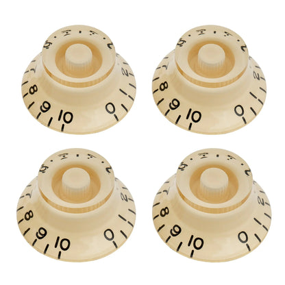 Musiclily Pro Inch Size Fine 24-Spline Top Hat Bell Knobs Tone Volume Control Knobs for USA LP SG Style Electric Guitar, Set of 4