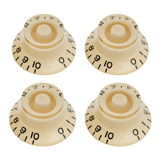 Musiclily Pro Inch Size Fine 24-Spline Top Hat Bell Knobs Tone Volume Control Knobs for USA LP SG Style Electric Guitar, Set of 4