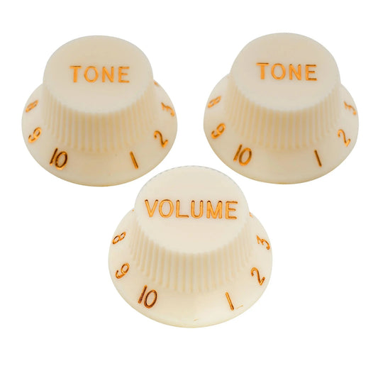 Musiclily Pro Inch Size Fine 24 Splines Guitar Tone Volume Control Knobs for USA Made Strat Style Electric Guitar, Set of 2T1V