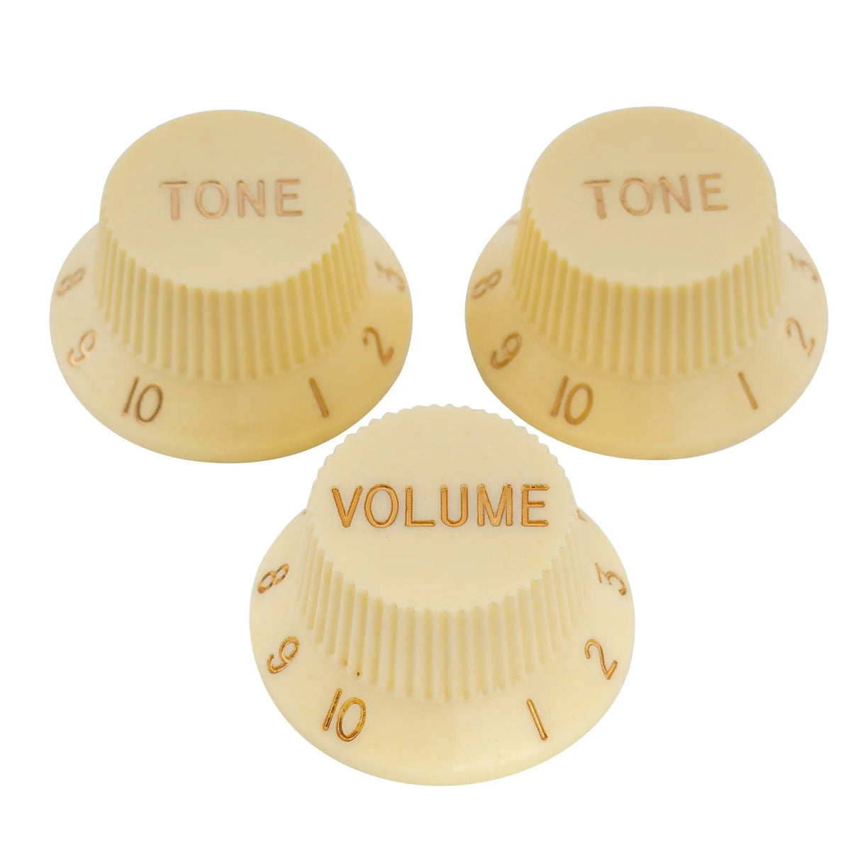 Musiclily Pro Inch Size Fine 24 Splines Guitar Tone Volume Control Knobs for USA Made Strat Style Electric Guitar, Set of 2T1V