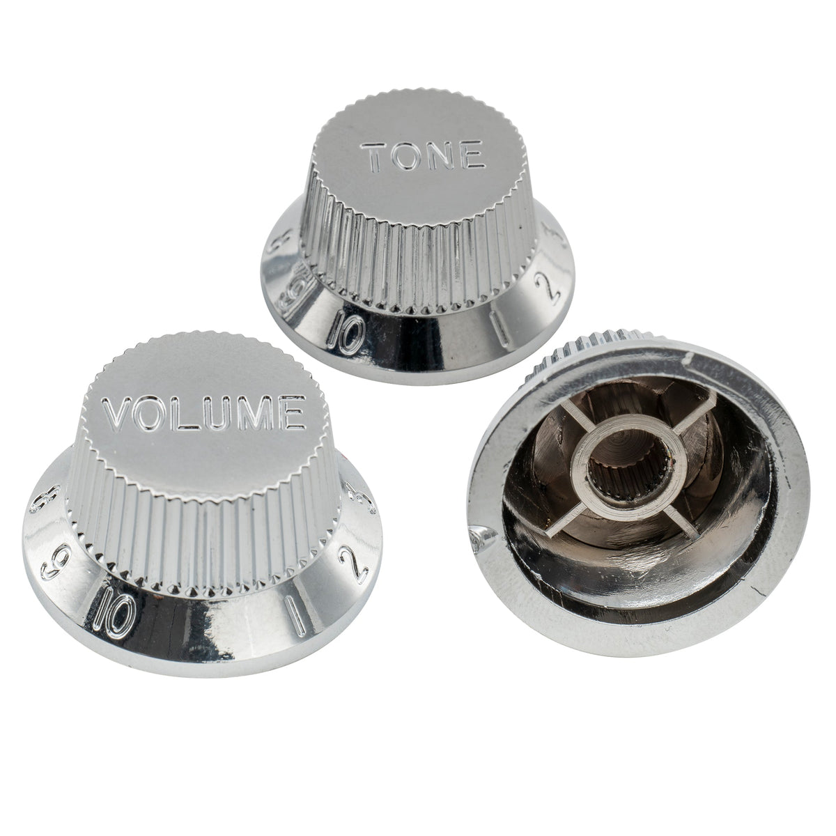 Musiclily Pro Inch Size Fine 24 Splines Guitar Tone Volume Control Knobs for USA Made Strat Style Electric Guitar, Set of 2T1V