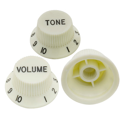 Musiclily Pro Inch Size Fine 24 Splines Guitar Tone Volume Control Knobs for USA Made Strat Style Electric Guitar, Set of 2T1V