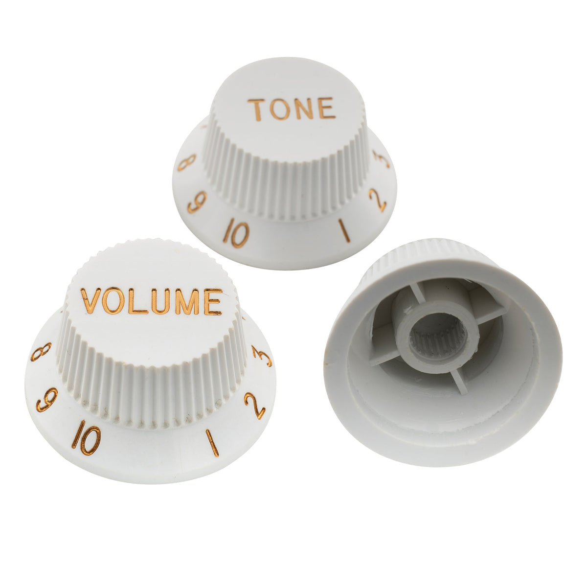 Musiclily Pro Inch Size Fine 24 Splines Guitar Tone Volume Control Knobs for USA Made Strat Style Electric Guitar, Set of 2T1V