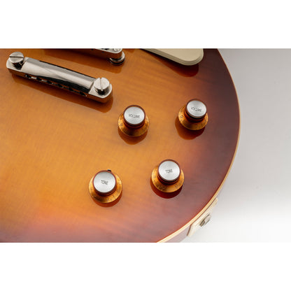 Musiclily Pro Inch Size Fine 24-Spline Top Hat Bell Knobs Tone Volume Control Knobs for USA LP SG Style Electric Guitar, Set of 2T2V