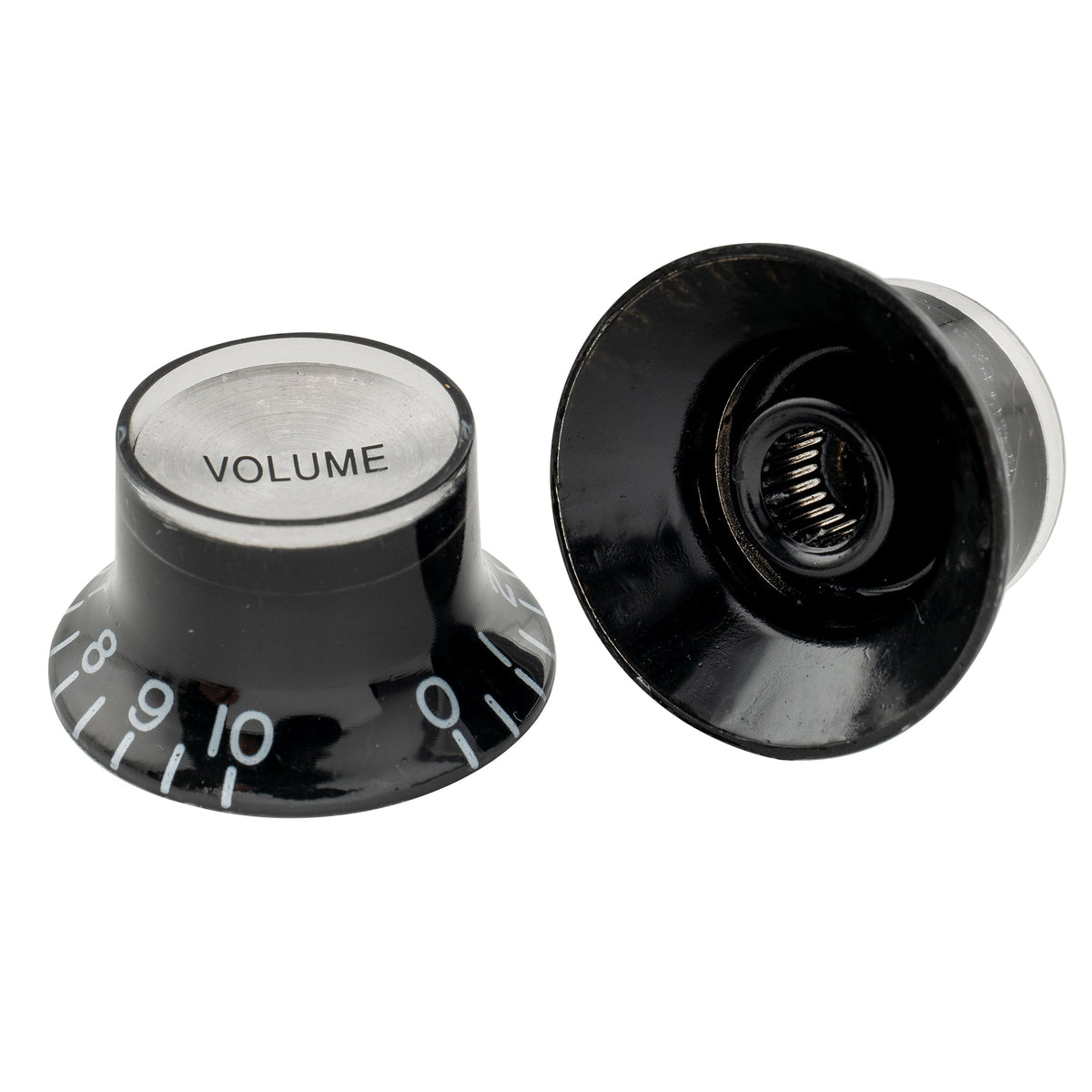 Musiclily Pro Inch Size Fine 24-Spline Top Hat Bell Knobs Tone Volume Control Knobs for USA LP SG Style Electric Guitar, Set of 2T2V