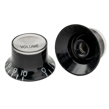 Musiclily Pro Inch Size Fine 24-Spline Top Hat Bell Knobs Tone Volume Control Knobs for USA LP SG Style Electric Guitar, Set of 2T2V