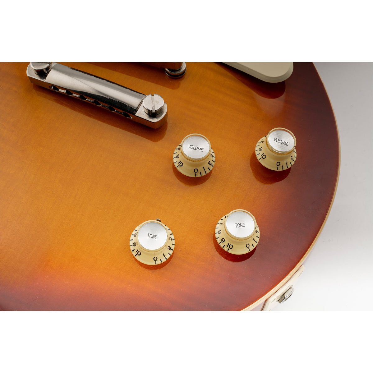 Musiclily Pro Inch Size Fine 24-Spline Top Hat Bell Knobs Tone Volume Control Knobs for USA LP SG Style Electric Guitar, Set of 2T2V